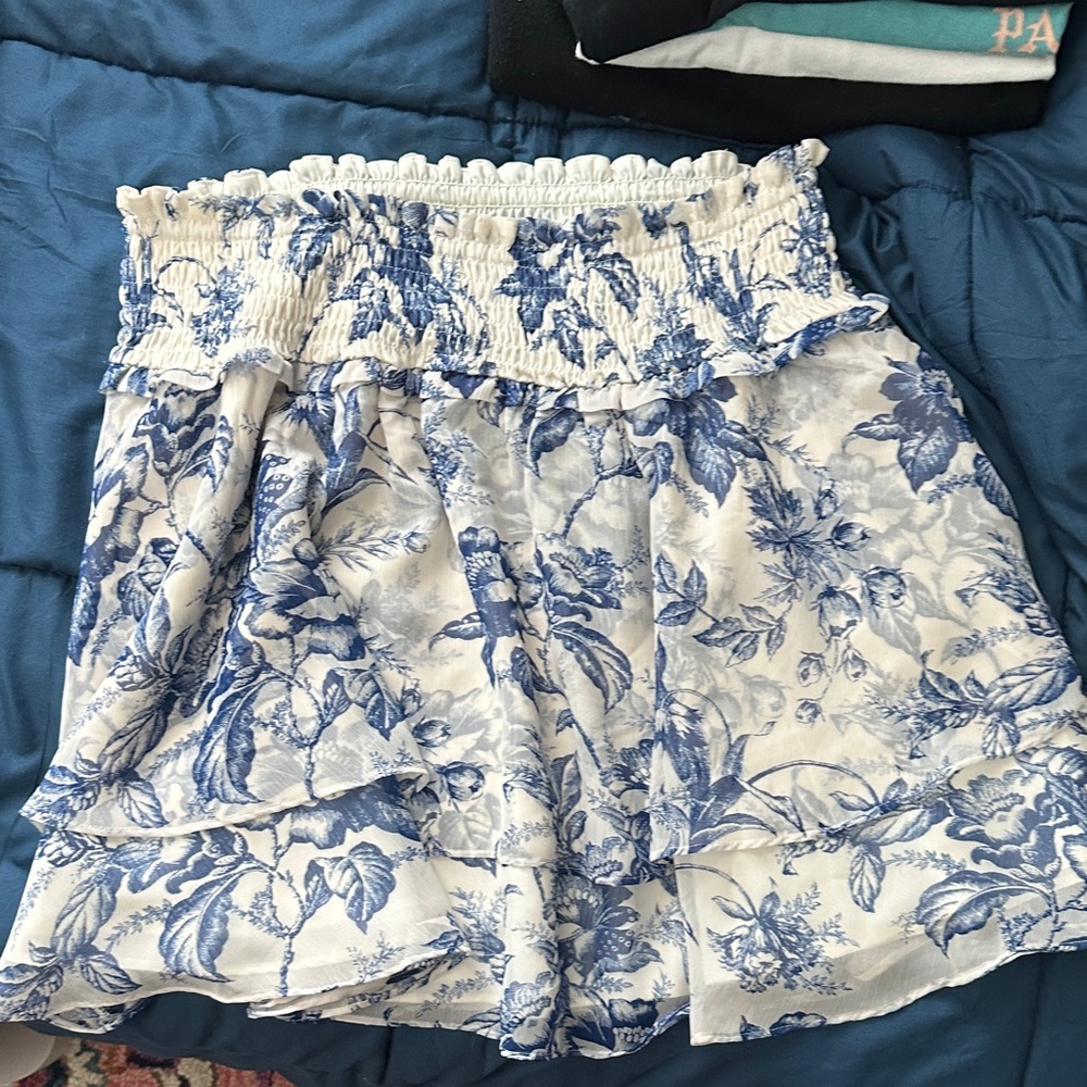 Express - Blue and White Floral Skirt